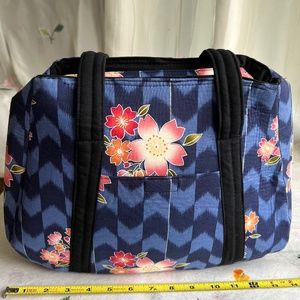 🌸 Handcrafted  Colorful Floral Fabric Flower Shoulder hand  Bag Tote